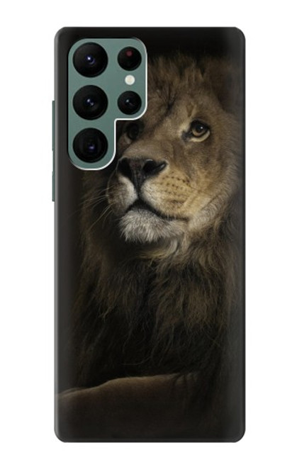 W0472 Lion Hard Case and Leather Flip Case For Samsung Galaxy S22 Ultra