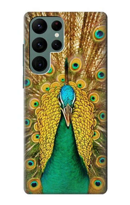 W0513 Peacock Hard Case and Leather Flip Case For Samsung Galaxy S22 Ultra