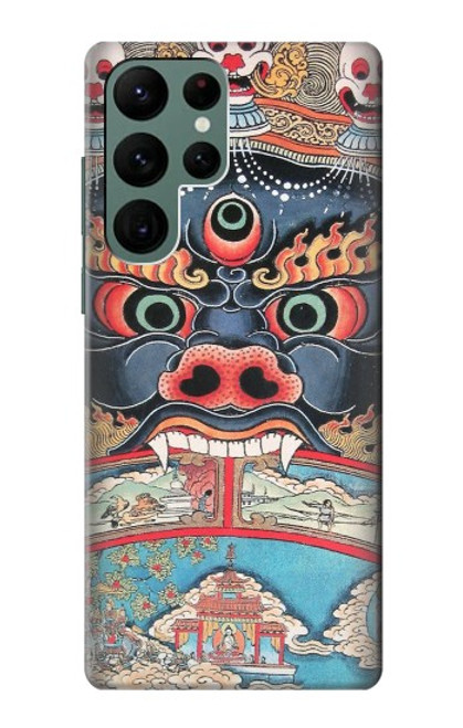 W0572 Tibet Art Hard Case and Leather Flip Case For Samsung Galaxy S22 Ultra