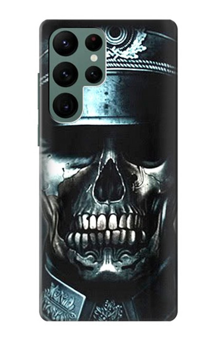 W0754 Skull Soldier Zombie Hard Case and Leather Flip Case For Samsung Galaxy S22 Ultra