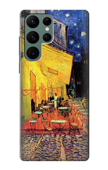 W0929 Van Gogh Cafe Terrace Hard Case and Leather Flip Case For Samsung Galaxy S22 Ultra