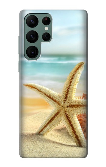 W1117 Starfish on the Beach Hard Case and Leather Flip Case For Samsung Galaxy S22 Ultra