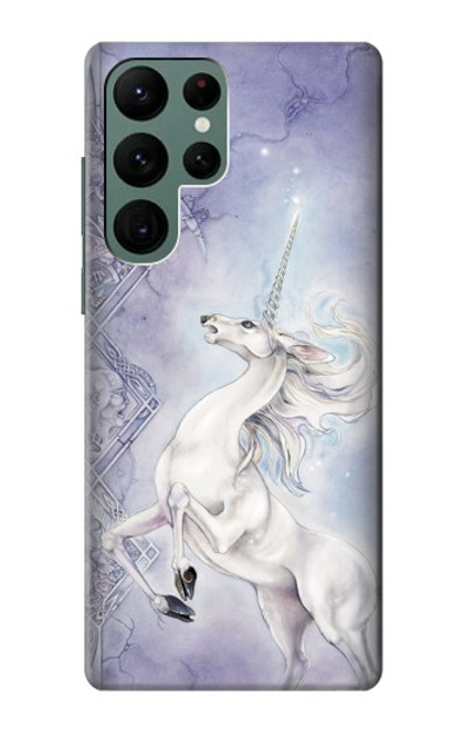 W1134 White Horse Unicorn Hard Case and Leather Flip Case For Samsung Galaxy S22 Ultra