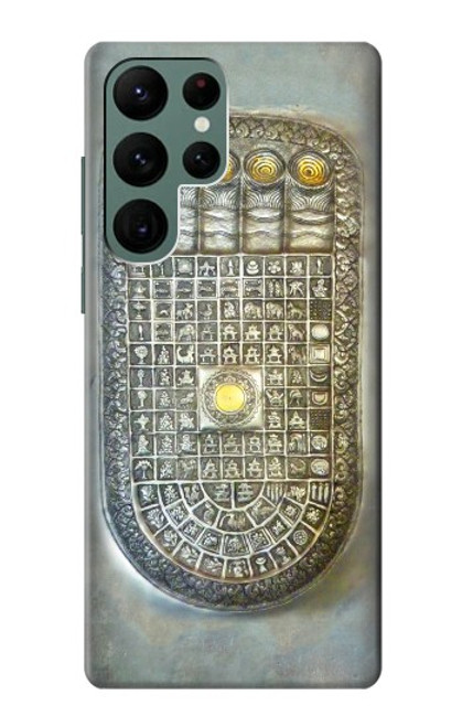 W1484 Buddha Footprint Hard Case and Leather Flip Case For Samsung Galaxy S22 Ultra