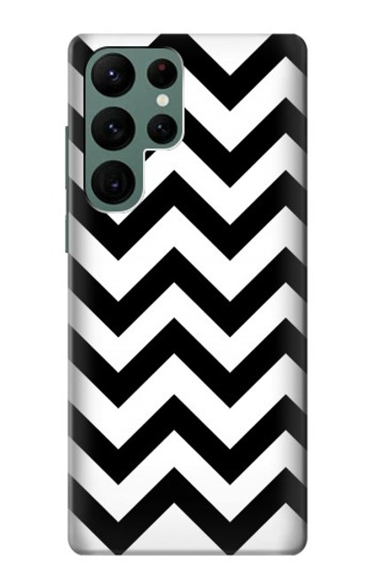 W1613 Chevron Zigzag Hard Case and Leather Flip Case For Samsung Galaxy S22 Ultra