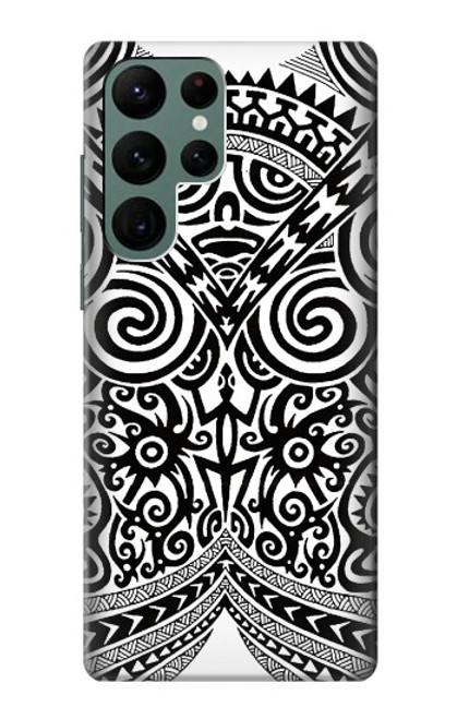 W1655 Maori Tattoo Hard Case and Leather Flip Case For Samsung Galaxy S22 Ultra