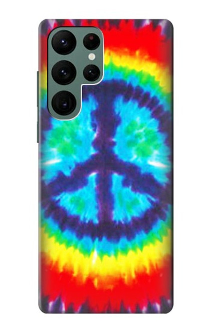 W1870 Tie Dye Peace Hard Case and Leather Flip Case For Samsung Galaxy S22 Ultra