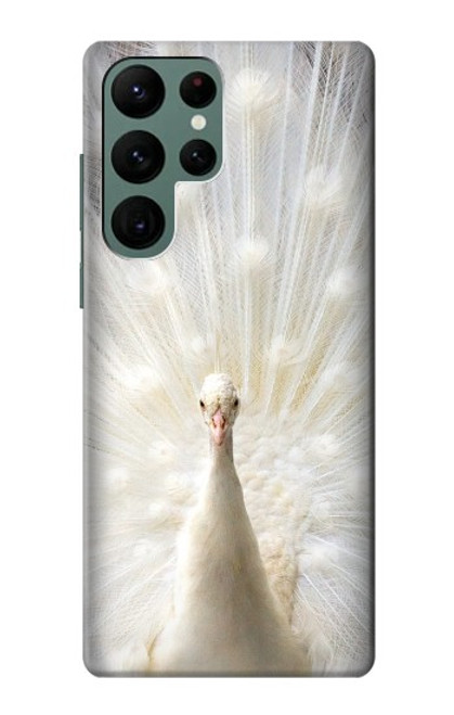 W1980 White Peacock Hard Case and Leather Flip Case For Samsung Galaxy S22 Ultra