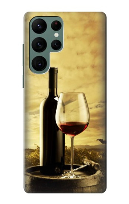 W2042 A Grape Vineyard Grapes Bottle Red Wine Hard Case and Leather Flip Case For Samsung Galaxy S22 Ultra