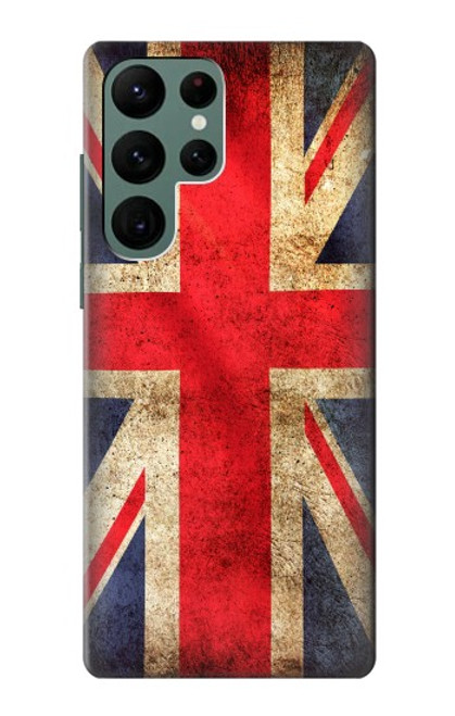 W2303 British UK Vintage Flag Hard Case and Leather Flip Case For Samsung Galaxy S22 Ultra