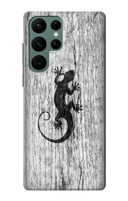 W2446 Gecko Wood Graphic Printed Hard Case and Leather Flip Case For Samsung Galaxy S22 Ultra