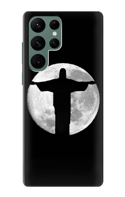 W2511 Jesus Statue Christ Rio de Janeiro Hard Case and Leather Flip Case For Samsung Galaxy S22 Ultra