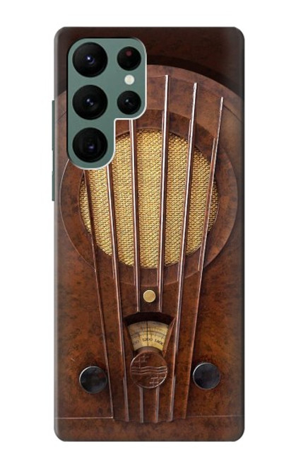 W2655 Vintage Bakelite Deco Radio Hard Case and Leather Flip Case For Samsung Galaxy S22 Ultra