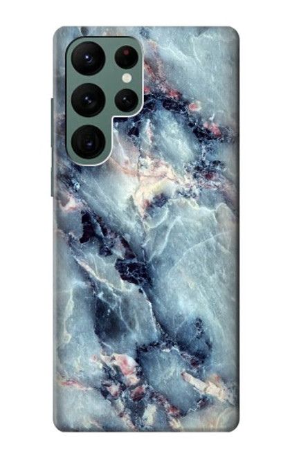 W2689 Blue Marble Texture Graphic Printed Hard Case and Leather Flip Case For Samsung Galaxy S22 Ultra