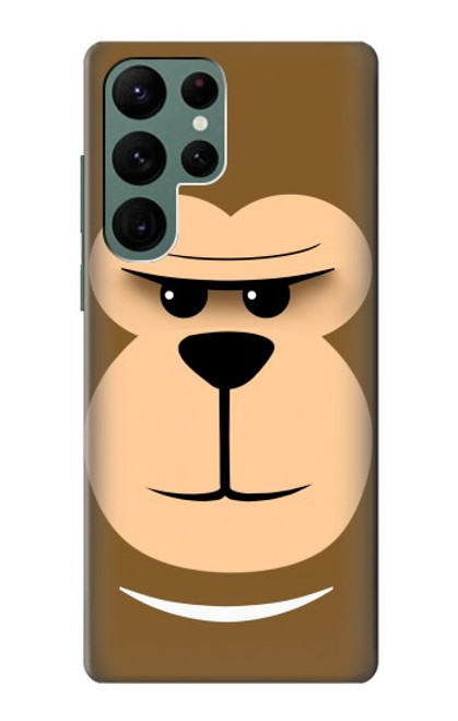 W2721 Cute Grumpy Monkey Cartoon Hard Case and Leather Flip Case For Samsung Galaxy S22 Ultra