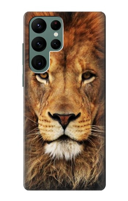 W2870 Lion King of Beasts Hard Case and Leather Flip Case For Samsung Galaxy S22 Ultra