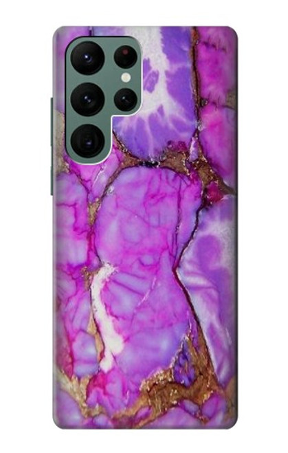 W2907 Purple Turquoise Stone Hard Case and Leather Flip Case For Samsung Galaxy S22 Ultra