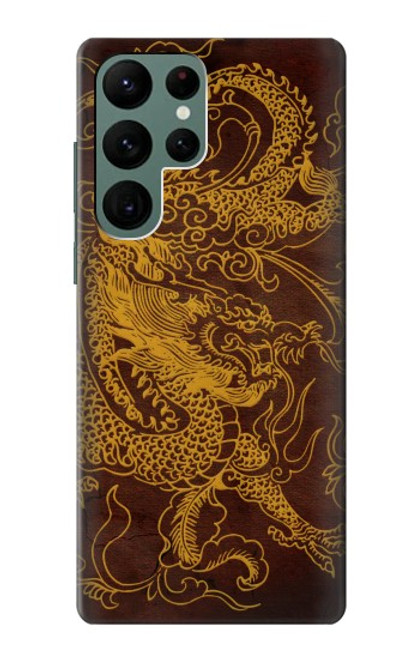 W2911 Chinese Dragon Hard Case and Leather Flip Case For Samsung Galaxy S22 Ultra