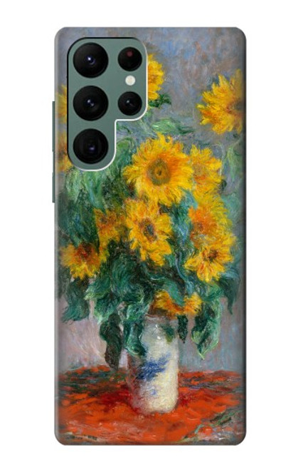 W2937 Claude Monet Bouquet of Sunflowers Hard Case and Leather Flip Case For Samsung Galaxy S22 Ultra