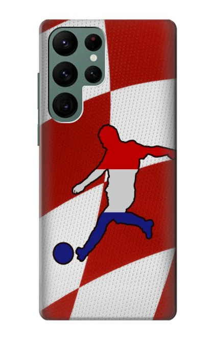 W2993 Croatia Football Soccer Hard Case and Leather Flip Case For Samsung Galaxy S22 Ultra