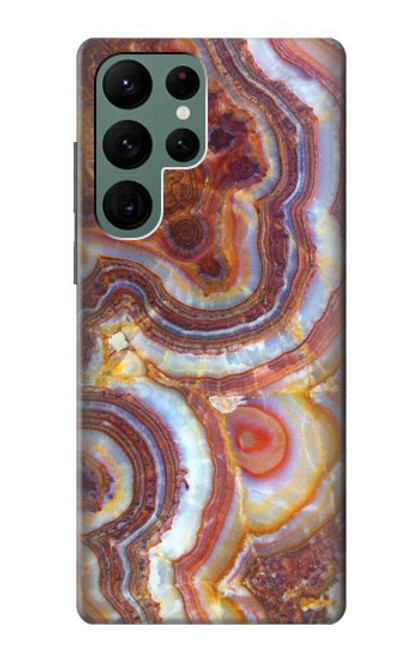 W3034 Colored Marble Texture Printed Hard Case and Leather Flip Case For Samsung Galaxy S22 Ultra