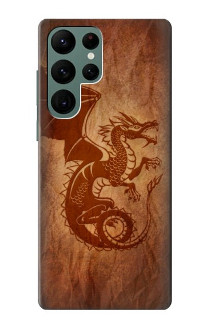 W3086 Red Dragon Tattoo Hard Case and Leather Flip Case For Samsung Galaxy S22 Ultra