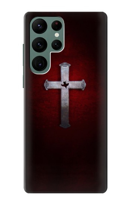 W3160 Christian Cross Hard Case and Leather Flip Case For Samsung Galaxy S22 Ultra