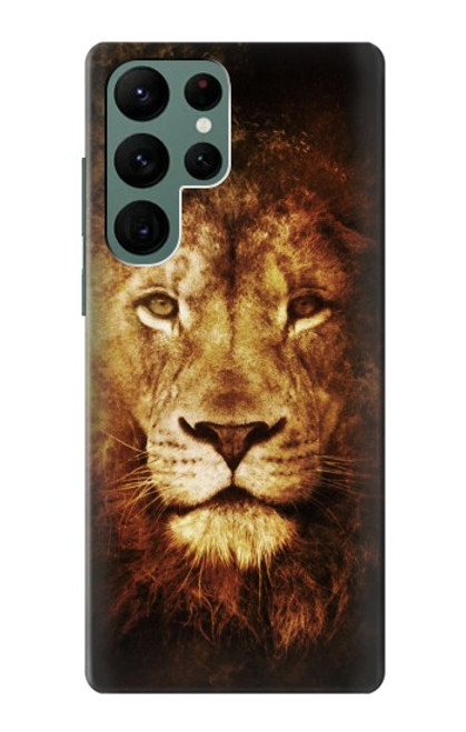 W3182 Lion Hard Case and Leather Flip Case For Samsung Galaxy S22 Ultra