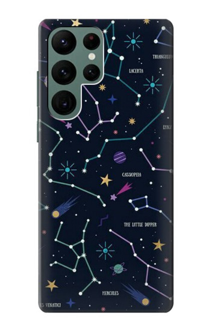 W3220 Star Map Zodiac Constellations Hard Case and Leather Flip Case For Samsung Galaxy S22 Ultra