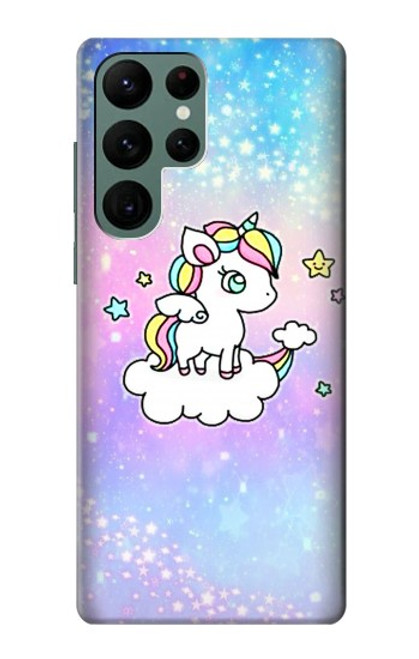 W3256 Cute Unicorn Cartoon Hard Case and Leather Flip Case For Samsung Galaxy S22 Ultra