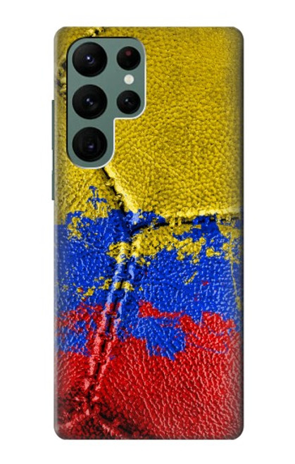 W3306 Colombia Flag Vintage Football Graphic Hard Case and Leather Flip Case For Samsung Galaxy S22 Ultra