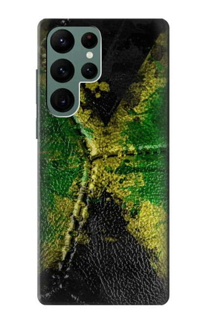 W3319 Jamaica Flag Vintage Football Graphic Hard Case and Leather Flip Case For Samsung Galaxy S22 Ultra