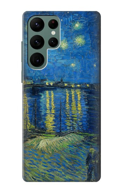 W3336 Van Gogh Starry Night Over the Rhone Hard Case and Leather Flip Case For Samsung Galaxy S22 Ultra