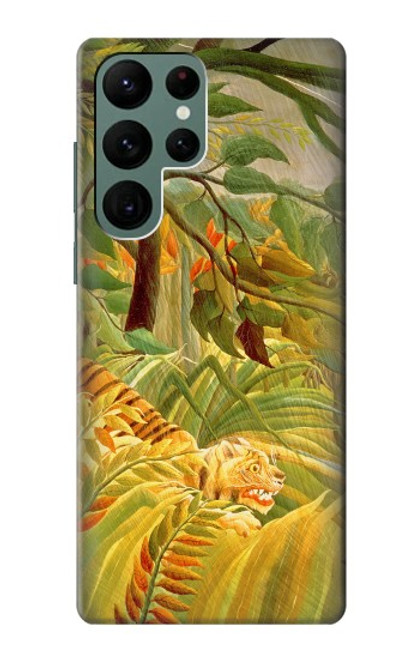 W3344 Henri Rousseau Tiger in a Tropical Storm Hard Case and Leather Flip Case For Samsung Galaxy S22 Ultra