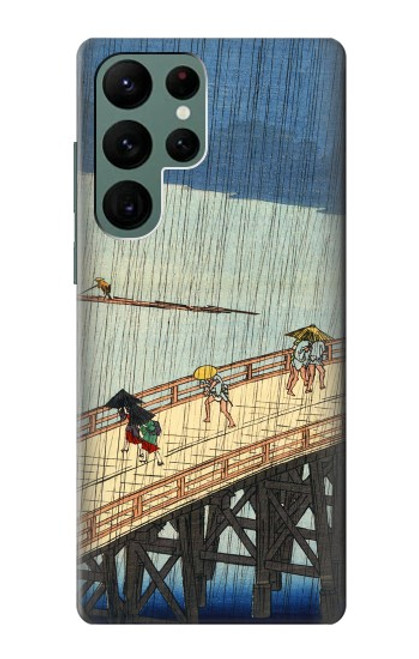 W3347 Utagawa Hiroshige Sudden shower Hard Case and Leather Flip Case For Samsung Galaxy S22 Ultra