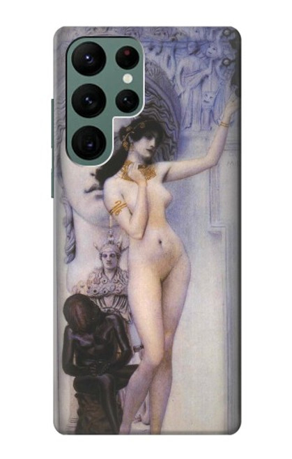 W3353 Gustav Klimt Allegory of Sculpture Hard Case and Leather Flip Case For Samsung Galaxy S22 Ultra