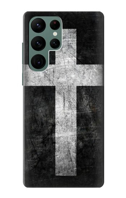 W3491 Christian Cross Hard Case and Leather Flip Case For Samsung Galaxy S22 Ultra