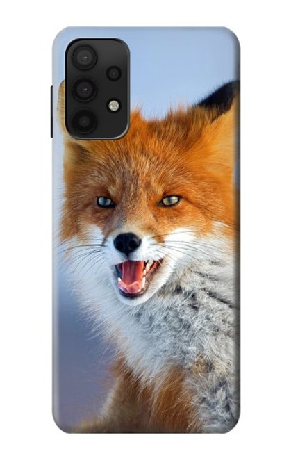 W0417 Fox Hard Case and Leather Flip Case For Samsung Galaxy M32 5G