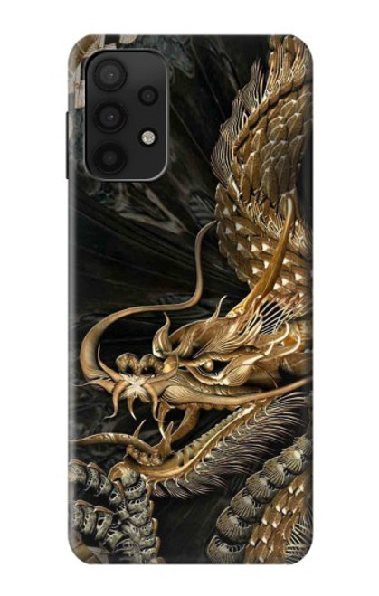 W0426 Gold Dragon Hard Case and Leather Flip Case For Samsung Galaxy M32 5G