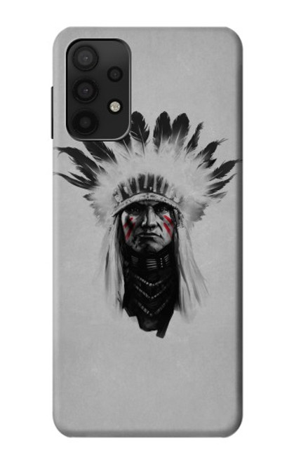 W0451 Indian Chief Hard Case and Leather Flip Case For Samsung Galaxy M32 5G