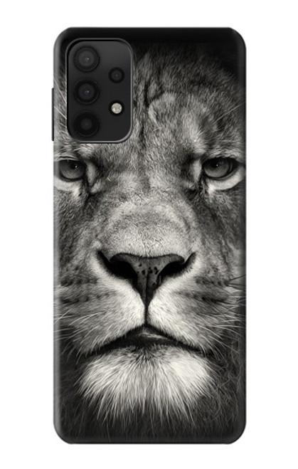 W1352 Lion Face Hard Case and Leather Flip Case For Samsung Galaxy M32 5G