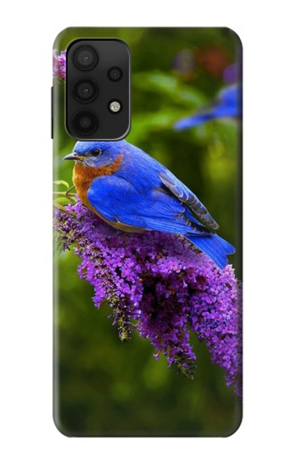 W1565 Bluebird of Happiness Blue Bird Hard Case and Leather Flip Case For Samsung Galaxy M32 5G