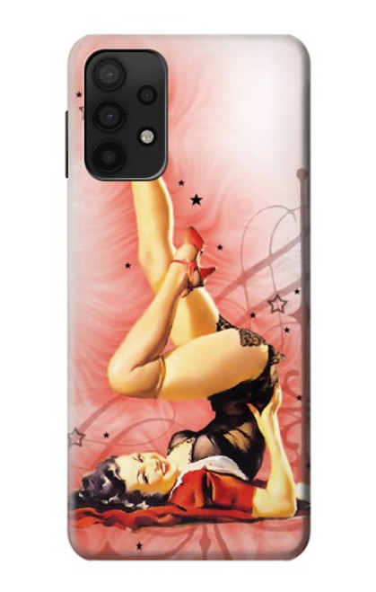 W1669 Pinup Girl Vintage Hard Case and Leather Flip Case For Samsung Galaxy M32 5G