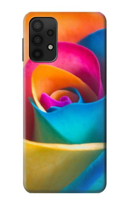 W1671 Rainbow Colorful Rose Hard Case and Leather Flip Case For Samsung Galaxy M32 5G