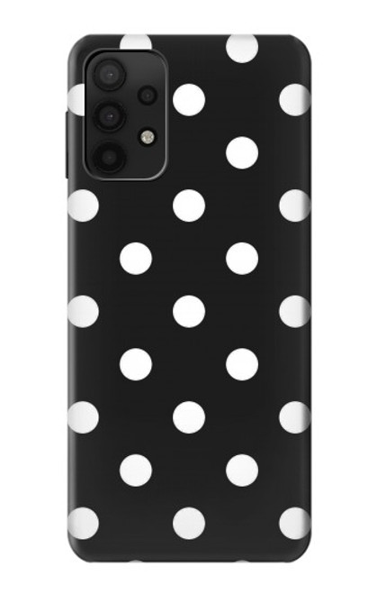 W2299 Black Polka Dots Hard Case and Leather Flip Case For Samsung Galaxy M32 5G