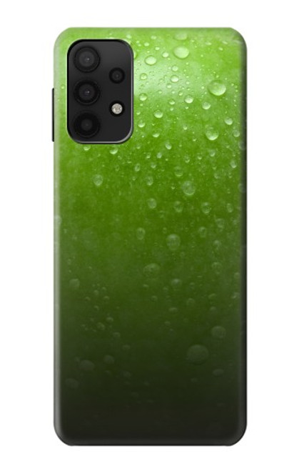 W2475 Green Apple Texture Seamless Hard Case and Leather Flip Case For Samsung Galaxy M32 5G