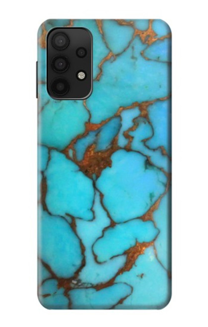 W2685 Aqua Turquoise Gemstone Graphic Printed Hard Case and Leather Flip Case For Samsung Galaxy M32 5G