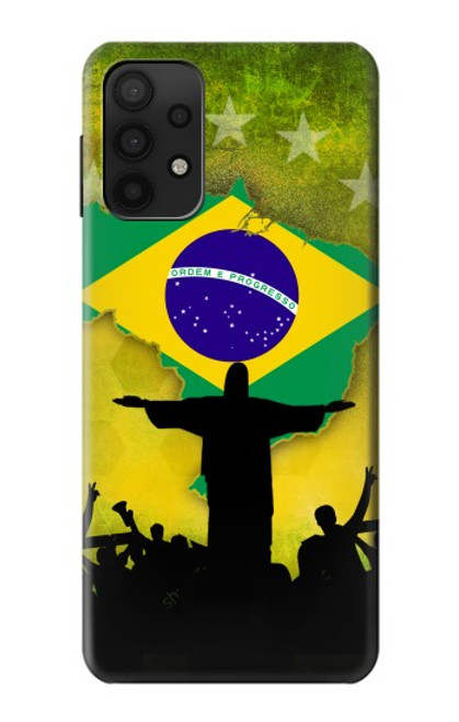 W2981 Brazil Football Soccer Hard Case and Leather Flip Case For Samsung Galaxy M32 5G