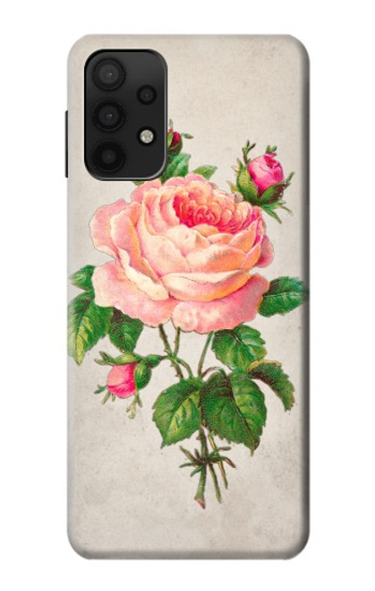 W3079 Vintage Pink Rose Hard Case and Leather Flip Case For Samsung Galaxy M32 5G