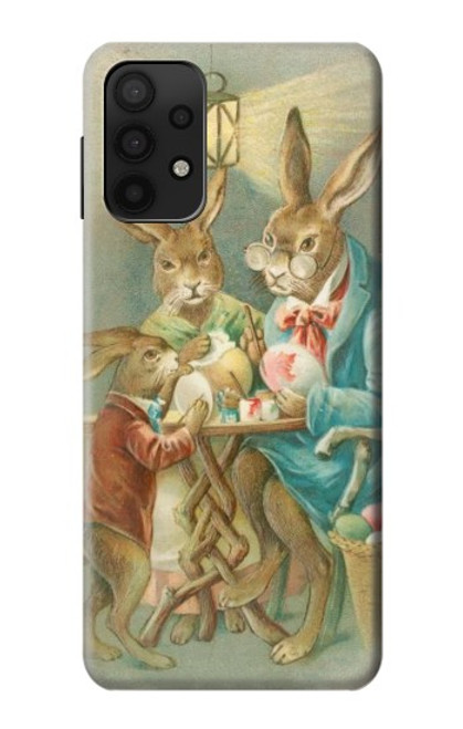 W3164 Easter Rabbit Family Hard Case and Leather Flip Case For Samsung Galaxy M32 5G